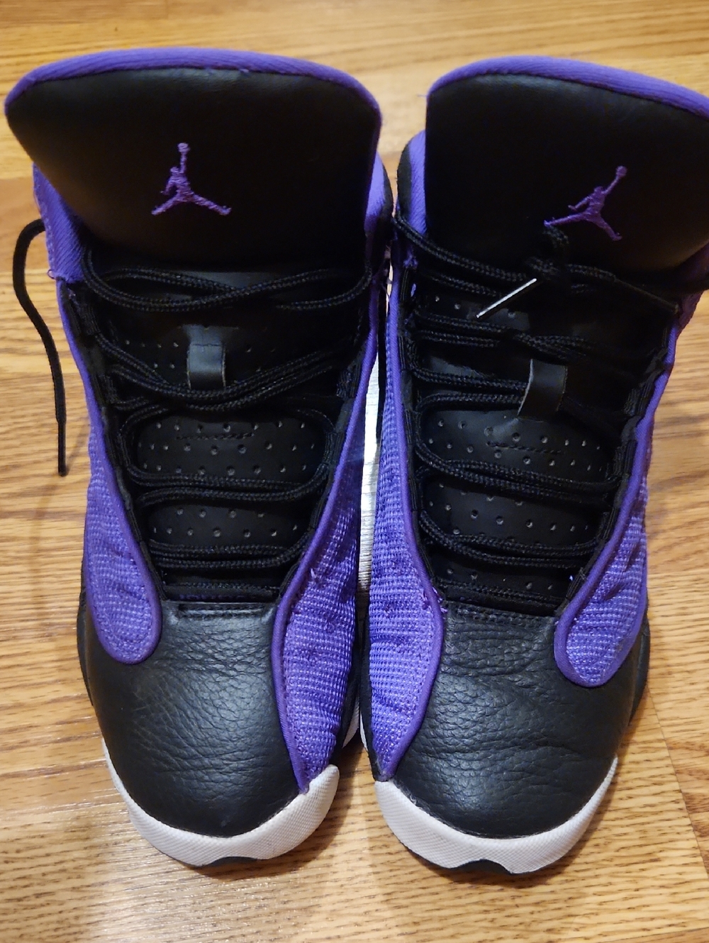 Jordan Black & Purple High-Top Basketball Shoes